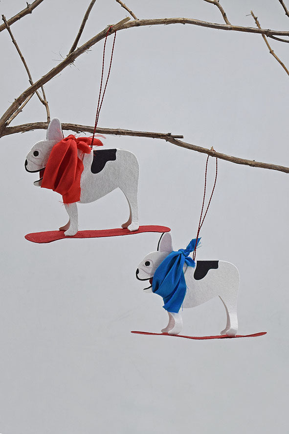 Paper Dog with Muffler Décor Hanging. Set of 2