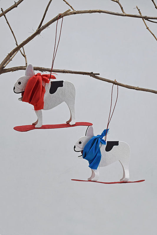 Paper Dog with Muffler Décor Hanging. Set of 2
