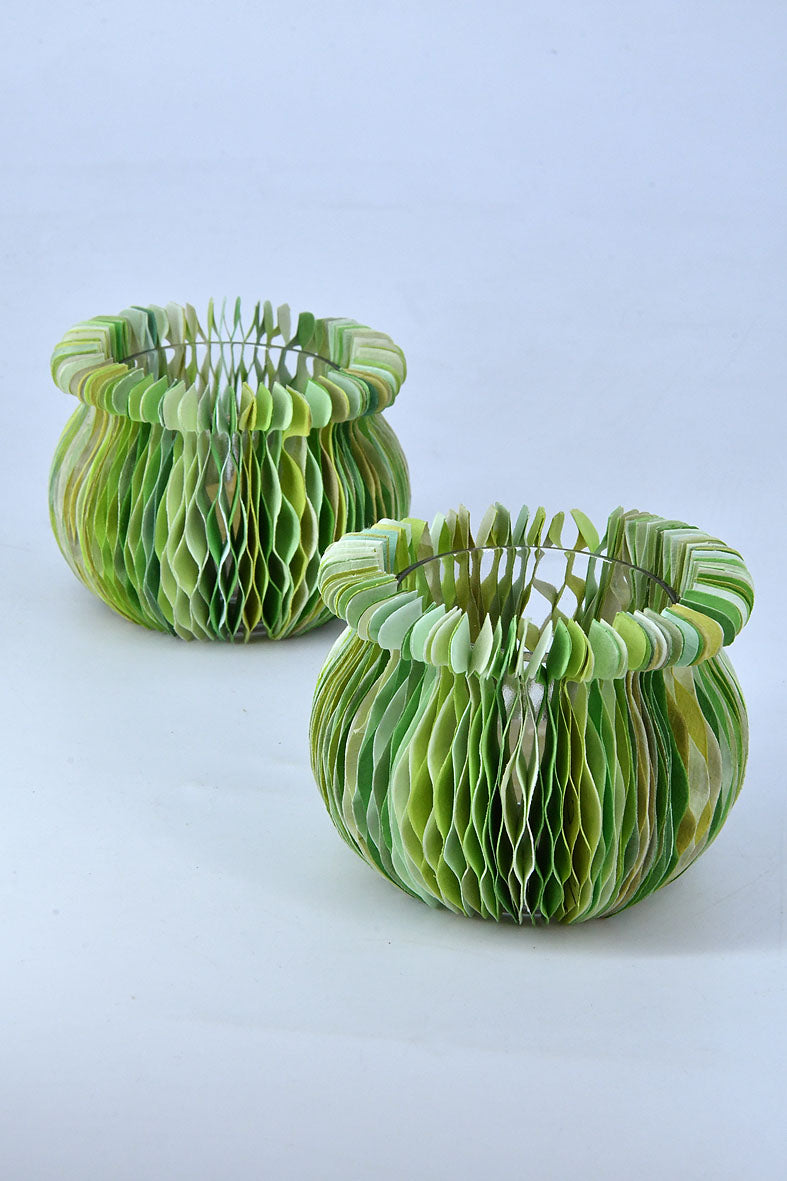 Matka Concertina Covers with Tumbler Tealight Holder, Set of 2