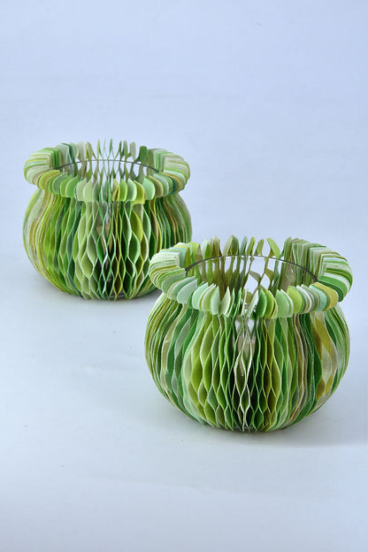 Matka Concertina Covers with Tumbler Tealight Holder, Set of 2