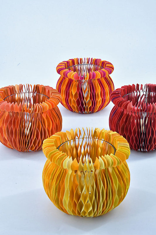 Matka Concertina Covers with Tumbler Tealight Holder, Set of 2