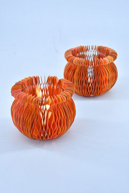 Matka Concertina Covers with Tumbler Tealight Holder, Set of 2
