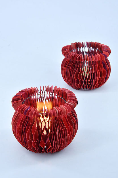 Matka Concertina Covers with Tumbler Tealight Holder, Set of 2
