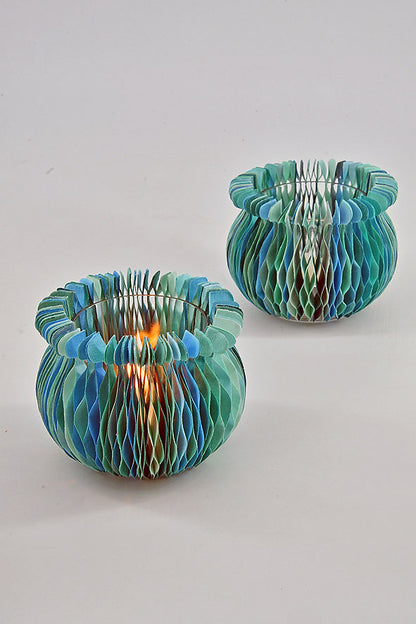 Matka Concertina Covers with Tumbler Tealight Holder, Set of 2