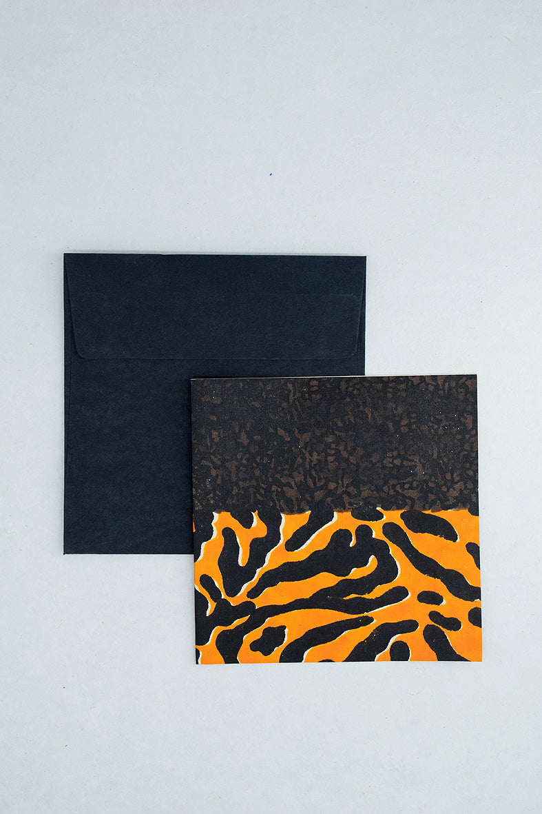 Animal Skin Band Pattern Print Gift Card with Envelope 5x5, Set of 6