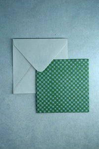 Checker Grid Print Gift Card with Envelope 5x5, Set of 6