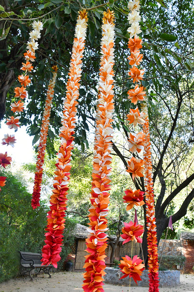  Vignetted Flower Gajra Paper Garland Decoration Online