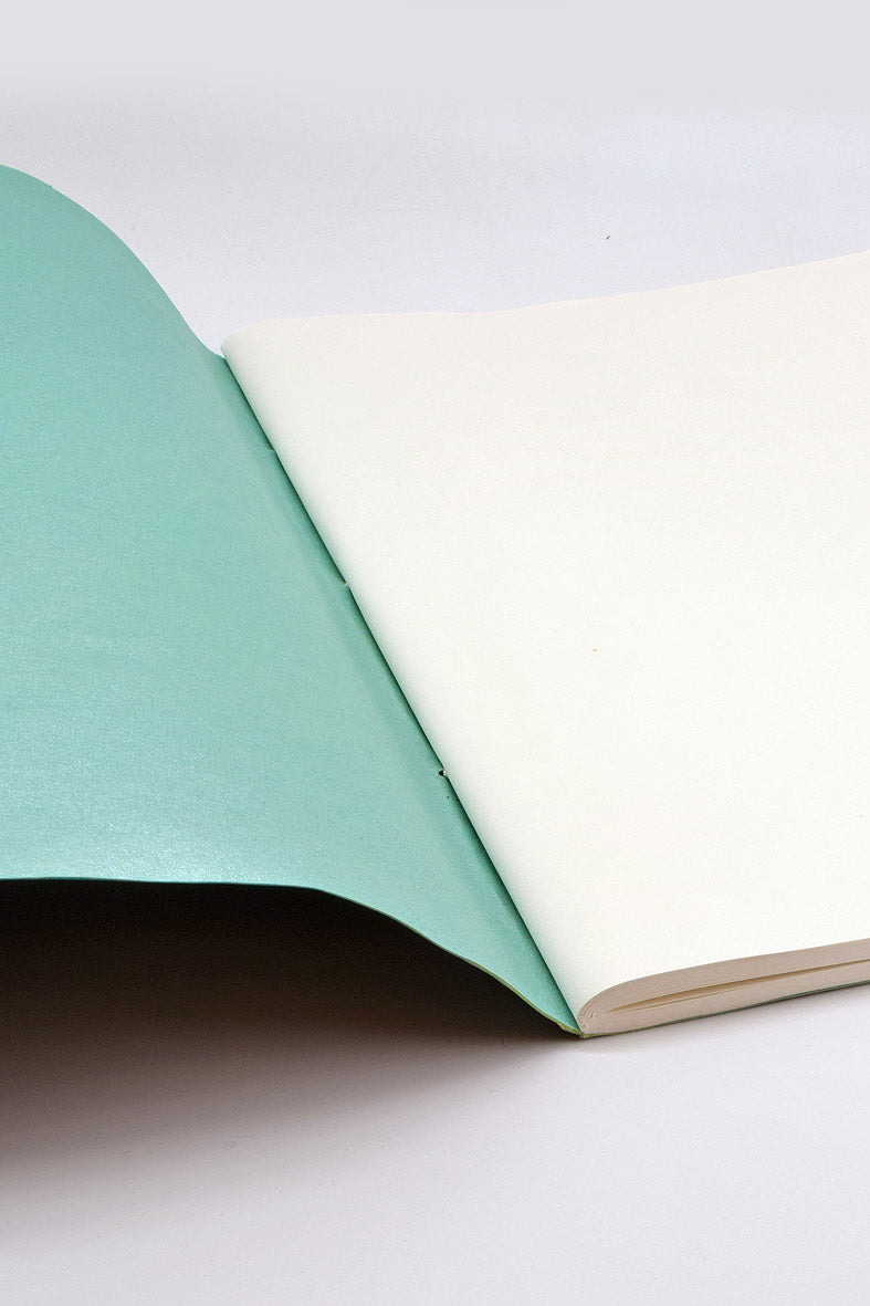 Marbled Soft Cover Large Notebook with Metallic Paper Spine