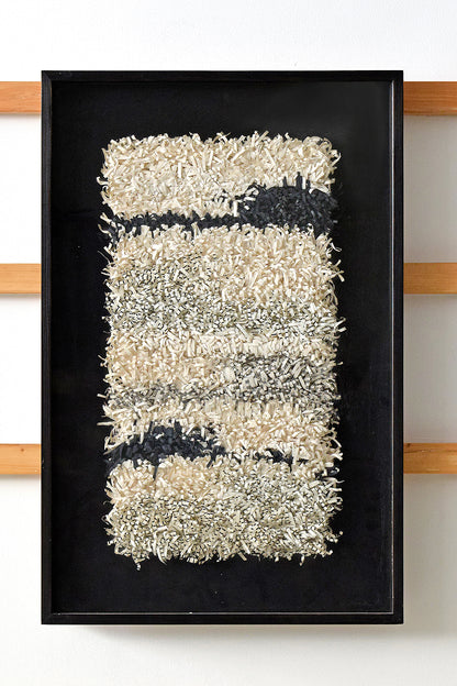 White Gray Paper Fringes Weave Framed Wall Art Online 20x30
