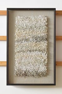 White Ivory Gray Paper Fringes Weave Framed Wall Art Online
