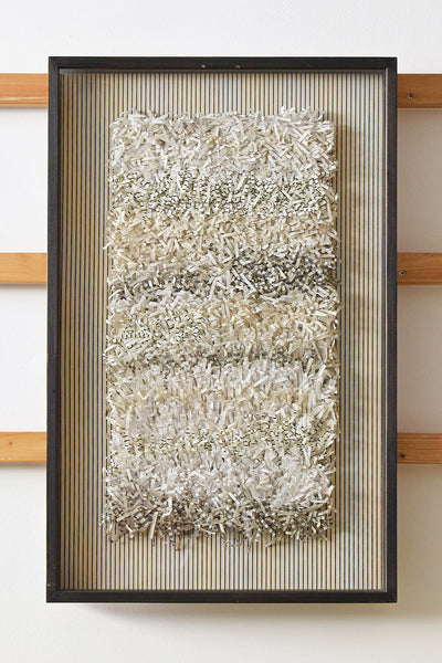 White Ivory Gray Paper Fringes Weave Framed Wall Art Online
