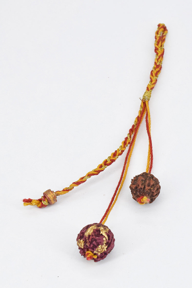 Braided 2 Rudraksh & Paper trimming Bead Chura Rakhi