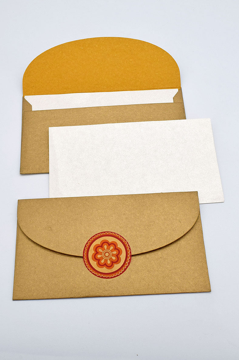Gift Envelopes with Cards & Round Sticker Closures, Sets of 6, 7.25x4