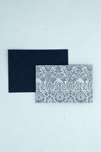 Ogee Damask Print Gift Card with Envelope 4x3, 2 Set of 6