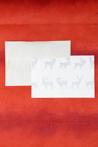 Reindeer Print Gift Card with Envelope 4x3, 2 Set of 6