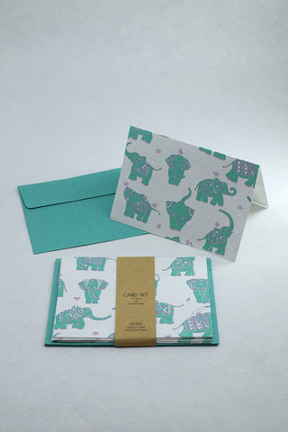 Elephant Print Gift Card with Envelope 6x4, 2 Set of 6