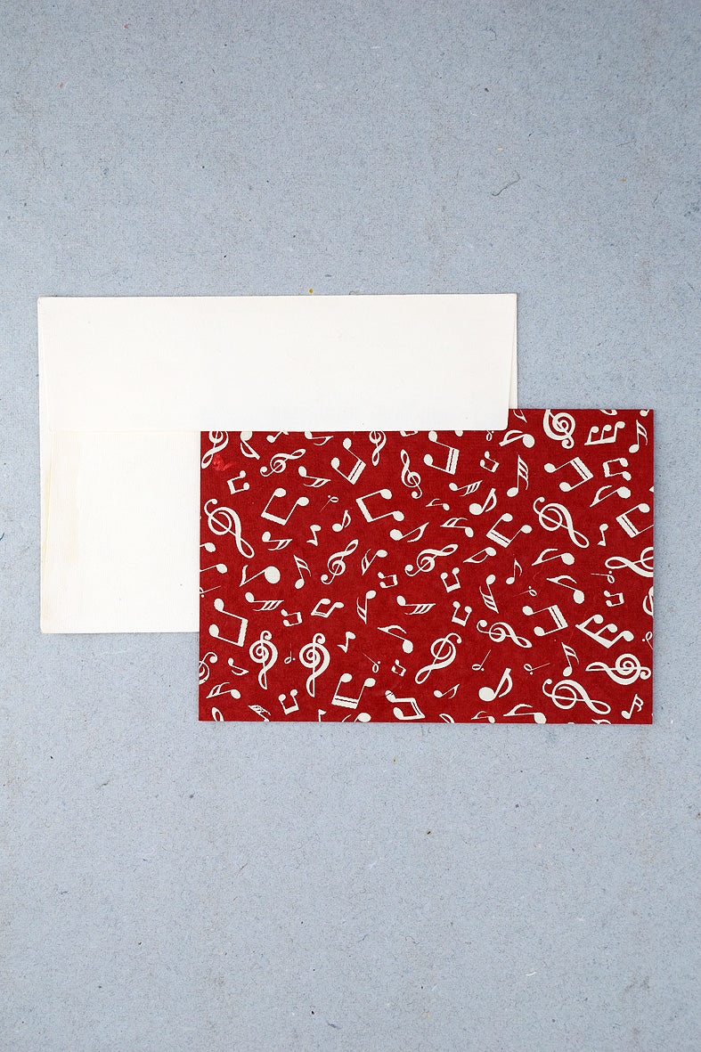 Music Print Handmade Paper Gift Card With Envelope Online