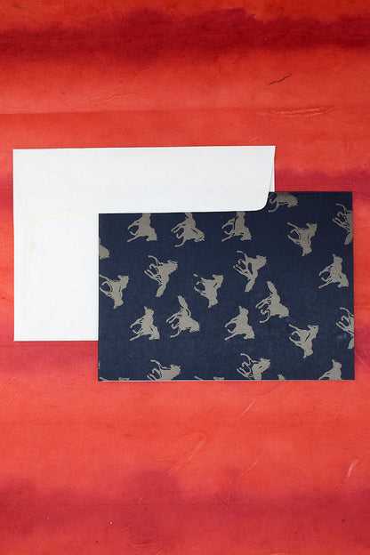 Horse Print Handmade Paper Gift Card With Envelope Online