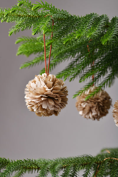Marigold Flower Handmade Paper Christmas Decoration Ornament Set Of 2 Online