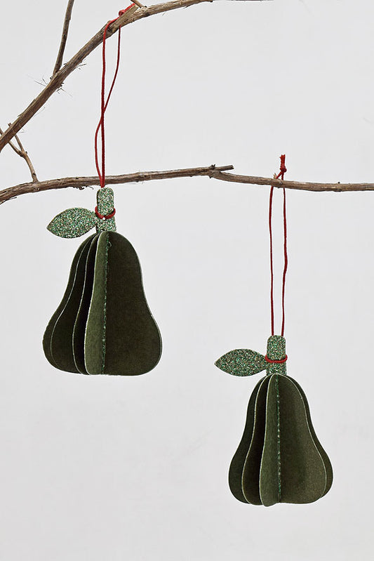 Paper Pear Décor Hanging, Set of 2
