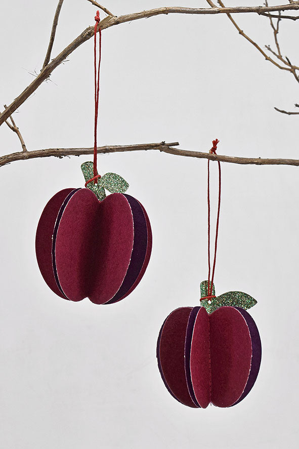 Paper Apple Décor Hanging, Set of 2