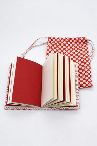 Dotted Red Summer Print Cover Coptic Stitch Blank Pages Journal Notebook Online