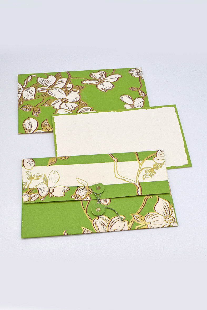 Greeting/Gift Envelope Floral with Card, Set of 5, 7x4
