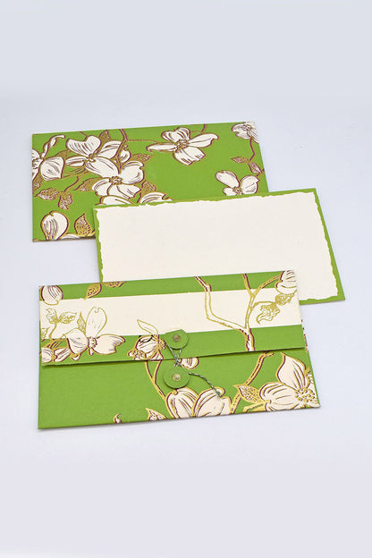 Greeting/Gift Envelope Floral with Card, Set of 5, 7x4