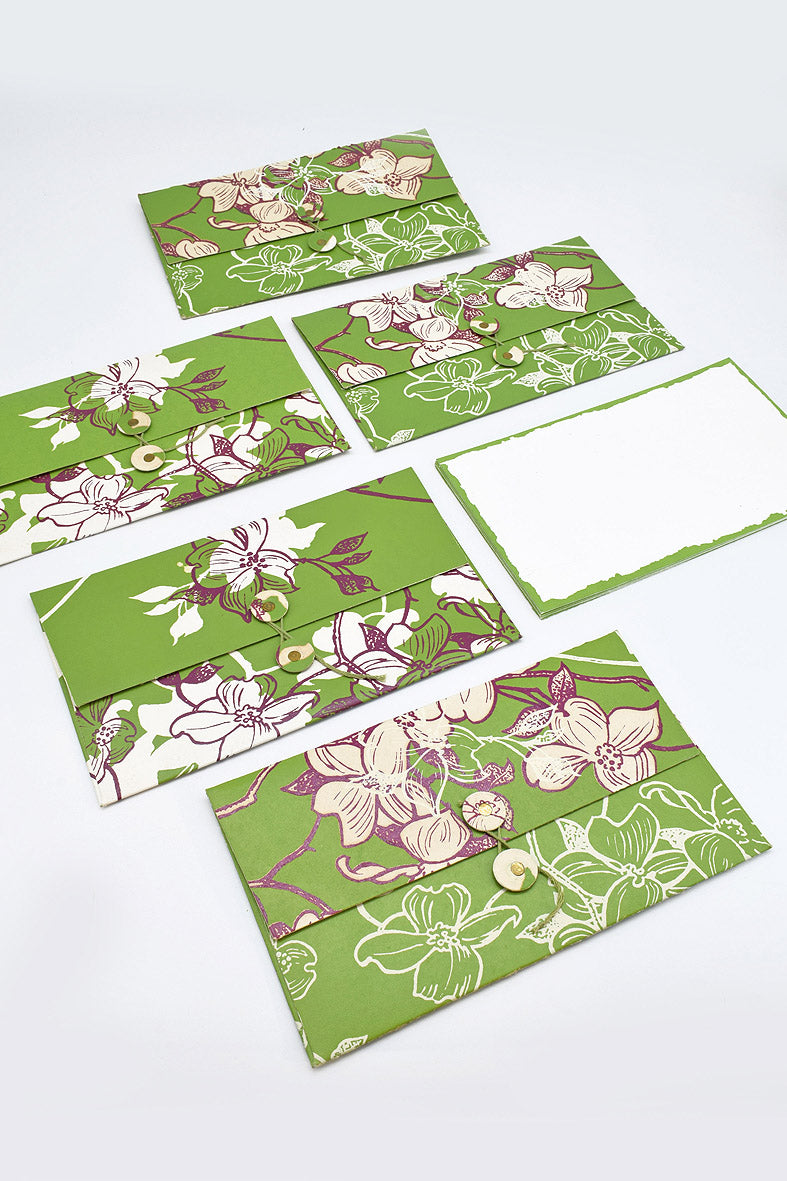 Greeting/Gift Envelope Floral with Card, Set of 5, 7x4