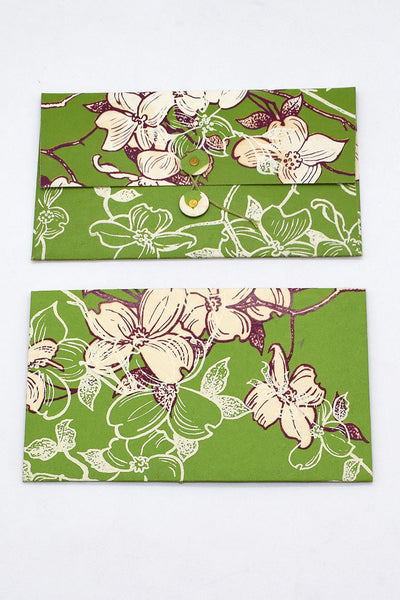 Greeting/Gift Envelope Floral with Card, Set of 5, 7x4