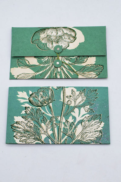 Greeting/Gift Envelope Floral with Card, Set of 5, 7x4