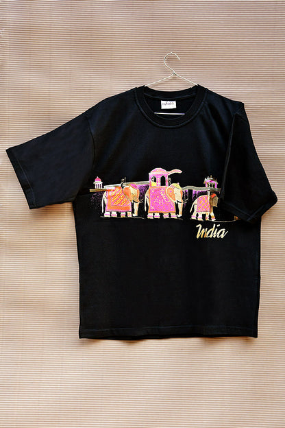 Elephant Indian Motifs Printed Unisex T Shirt Online

