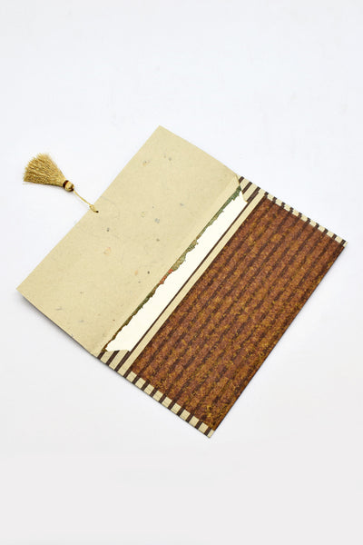 Deckle Edged Border Gift Card with Stripe Print Envelope 7.5x4, Set of 6
