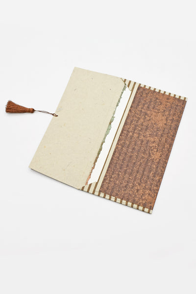 Deckle Edged Border Gift Card with Stripe Print Envelope 7.5x4, Set of 6
