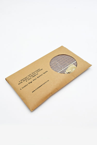 Deckle Edged Border Gift Card with Stripe Print Envelope 7.5x4, Set of 6
