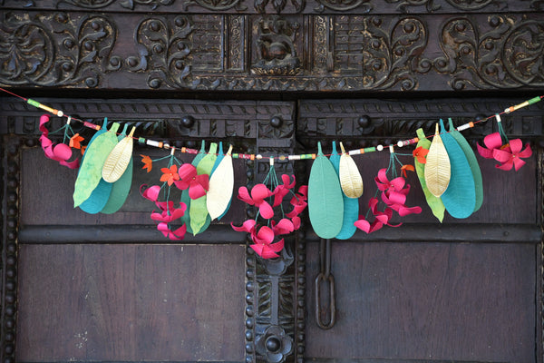 Handmade Champa Flowers & Paper Leaves Bandanwar Online