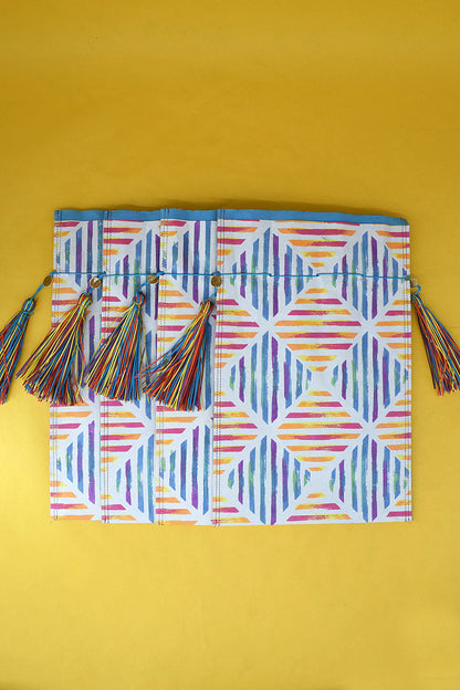 Festive Giving: Multicolour Tassel Printed Paper Pouch
