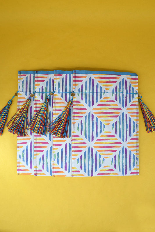Festive Giving: Multicolour Tassel Printed Paper Pouch