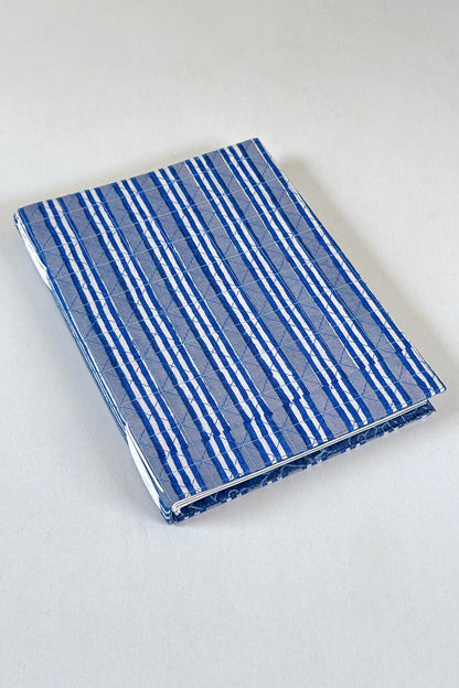 Quilted Cover Coptic Stitch Journal with Bag, Prints, 9.5x7