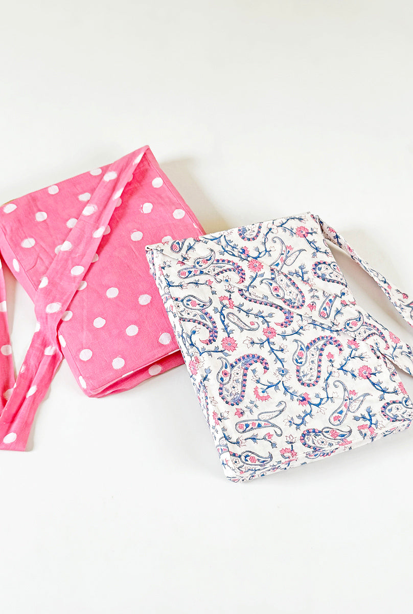 Pink Quilted Cover Coptic Stitch Journal Notebook With Bag Online