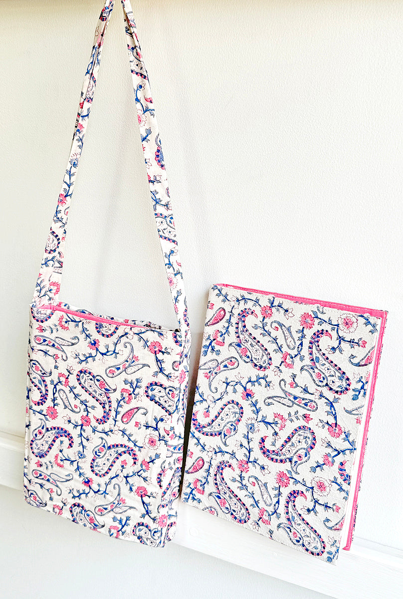 Pink Quilted Cover Coptic Stitch Journal Notebook With Bag Online