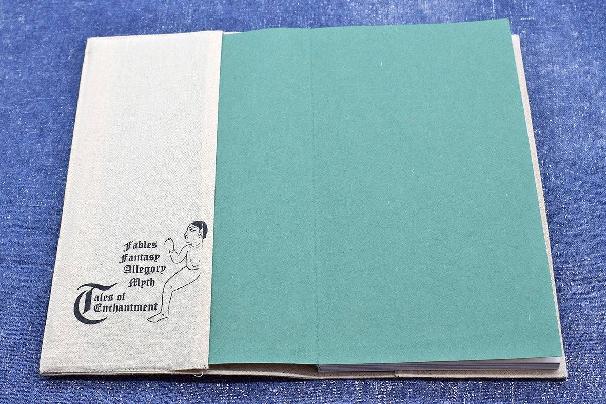 Notebooks Qissa Kahani, Elephant Hand Painted Slip Cover, 20X14 Blank pages insert + Extra Notebook Ruled Pages