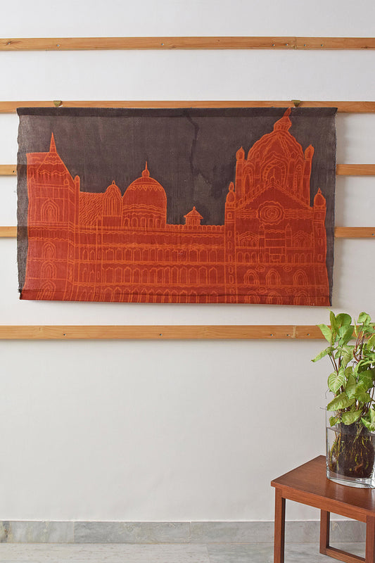 Mumbai Buildings Hand Painted Natural Dye Canvas Wall Art Hanging Online