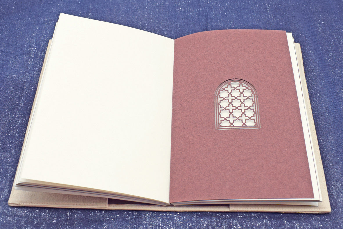 Notebooks Qissa Kahani, Fairies Hand Painted Slip Cover, 20X12 Blank pages insert + Extra Notebook Ruled Pages