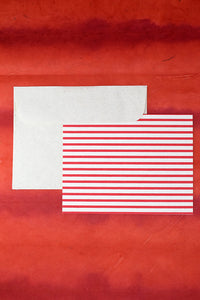 Stripes Print Gift Card with Envelope 6x5, Set of 6