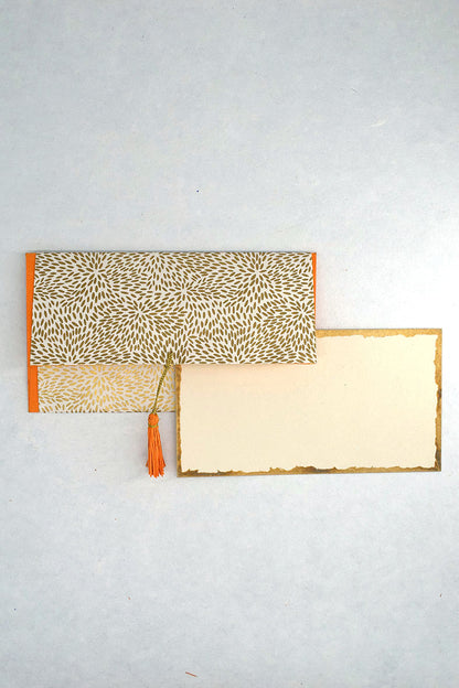 Rice Print Gift Envelopes with Cards, Set of 4, 8x4 each