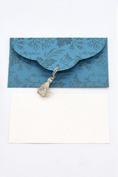 Christmas Foliage Flock Print Gift Envelope with Cards, Set of 4, 8x4 each