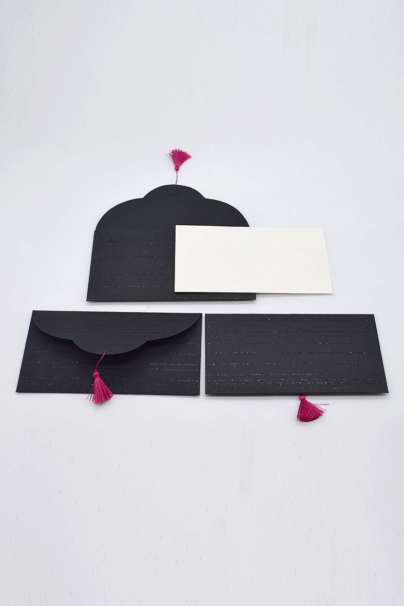 Glitter Lines Gift Envelope with Cards, Set of 4, 8x4 each