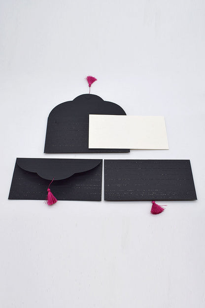 Glitter Lines Gift Envelope with Cards, Set of 4, 8x4 each