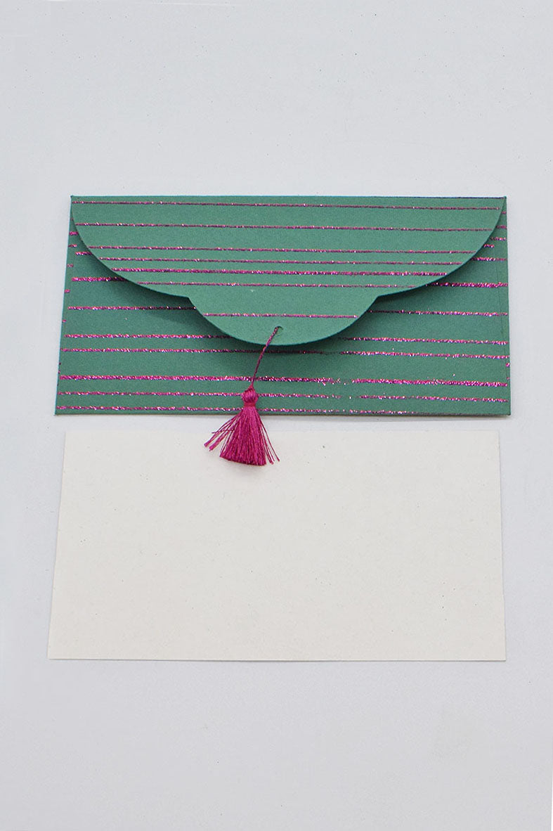 Glitter Lines Handmade Paper Money Gift Envelope with Card Online
